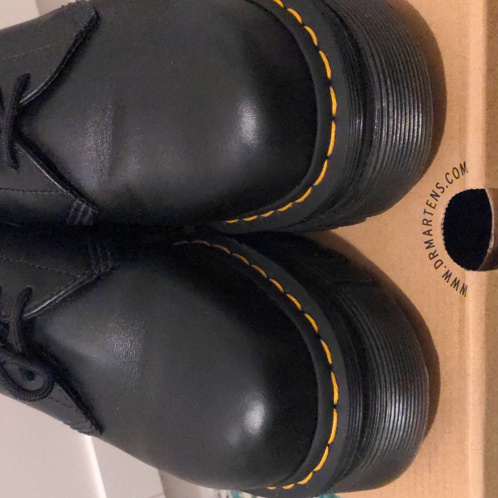 Dr. Martens Women's Audrick 3 Eye Nappa Leather Platform Black Shoes Size 10 - Picture 3 of 8